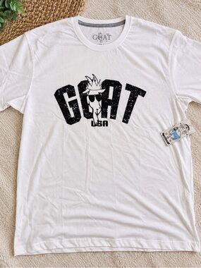 GOAT USA Men's White Graphic Short Sleeve Tee